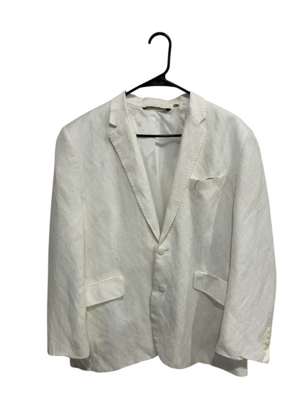 Cubavera Large Mens White Two-Button Linen Blazer Pre-Owned Boho Chic Vintage